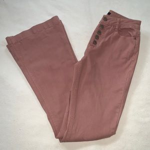 Dark pink bell bottom jeans
